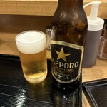 たこ八 - 小瓶ビール（サッポロ黒ラベル）