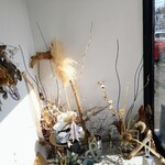 251 cafe - エントランスのドライフラワー達
