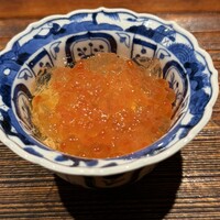 お料理 うち山 - イクラと雲丹と生湯葉の出汁ジャレ