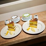 UNITY CAFE - ・抹茶ラテ(HOT)
                                ・濃いかぼちゃのバスクチーズケーキ