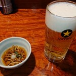 連家 池袋東口店 - お通しと生ビール