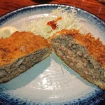 連家 - メンチカツ。お肉屋さんのメンチのような懐かしい味
