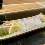 玄海肴処旬風 - クエのお造りと炙り