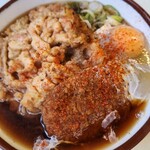 きそば 鈴一 - かき揚げコロッケ玉子大盛り