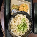 はなまるうどん - 料理写真:温かなうどんにかき揚げとちくわ天