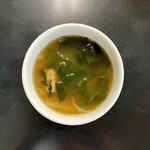 練翠 - 鶏クリーム飯に付いてくるスープ（味噌汁）