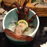 くつろぎの宿　丸善 - 磯笛コースにつく伊勢海老のお刺身。