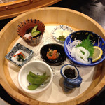 くつろぎの宿　丸善 - 先付いろいろ  海苔クラゲ絶品。お土産に是非。