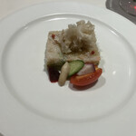 マッシュルーム - ズワイ蟹とブロッコリーのフラン ハナビラタケ添え