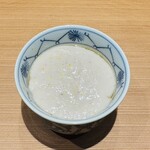 鮨あさひ - 茶碗蒸し。タラの白子のソースを添えて。(絶品)