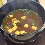 超天丼 虎之介 - 超天丼並のセットの味噌汁