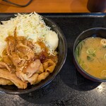 ごはん処 かつ庵 - 料理写真:生姜焼き丼とみそ汁