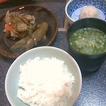 焼肉参番館 - ご飯とみそ汁、漬物。これが美味しい～♡