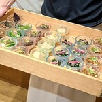 居酒屋じげん - お通しはこの中から好きなのを選べます