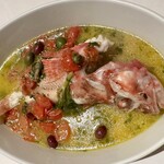 ナポリ、アマルフィ料理 Ti picchio - アクアパッツァ（取り分け前）