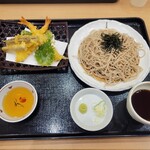 あじまし亭 - 天ざるそば（1080円）