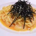 めんたいパスタのカルボナーラ風