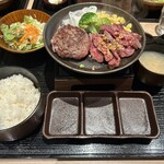 とろけるハンバーグ 福よし - とろけるハンバーグ＆ハラミステーキSセット