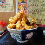 花家 - 海老天丼（大盛）1,000円