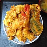 花家 - 海老天丼（大盛）1,000円