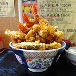 花家 - 海老天丼（大盛）1,000円