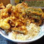 花家 - 海老天丼（大盛）1,000円