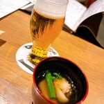 田中田 - 一口ビールとお通し