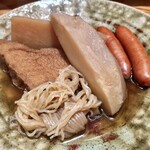 千ふく - おでん(あげ、むすび、シャウエッセン、聖護院大根、海老芋)