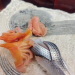 鮨いの上 - 赤貝　天草コハダ