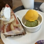 KARIN - いちじくのケーキもマンゴーと抹茶