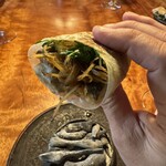 レストラン ナズ - 魚のハヤをおやき風に