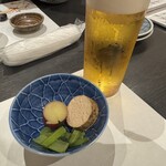 はす家 - お通しと生ビール