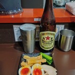 鶏paitan 心麦 - トッピングアテに赤星