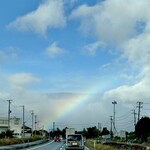 小岩井農場 - 福田パンを食べながら小岩井農場へ。前方に虹発見❣️