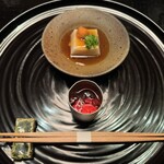 石葉 - 雲子豆腐 紅葉卸し ポン酢餡 自家製果林酒