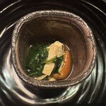 石葉 - 法蓮草 大なめこ 平湯葉 酢浸し