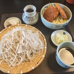 くいものや ラ・ネージュ - ざるそばミニソースカツ丼のセット1,300円+大盛300円
