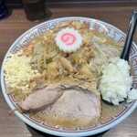 麺屋 神工 - ラーメン ミニ 麺量200g  ヤサイ、ニンニク、アブラ増し　タマネギ追加