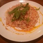 Risotteria GAKU bis - 鶏ひき肉と長ネギのリゾット トリュフ風味の卵黄ソース