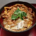 和食しゃぶしゃぶ かごの屋 - 小ぶり炙り鶏の親子丼と選べる麺セット