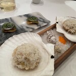 スリオラ - 3種のタパス（イクラ、イワシ、ホタテ）