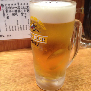 Kushikatsudengana - 生ビール（ハッピーアワーで半額）