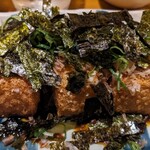 一釣 - 厚揚げの牡蠣しょう油掛け