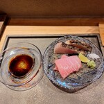 筵 - 刺身2種（長浜産鰆、高知天然鮪大トロ）