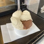 ジェラテリア・イル・ブリガンテ - ブルボン(マダガスカル)ヴァニラのカスタード+本日のチョコレート(ガーナ(ミルク))