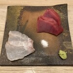 おかめ寿司 - くえ、めじまぐろ（噴火湾）