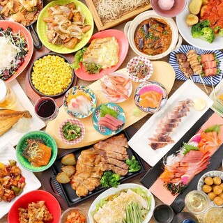 120分の飲み放題が付いた豊富な種類のコース料理