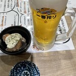 寿司と日本酒よってき - 生ビール650円内、お通し430円内