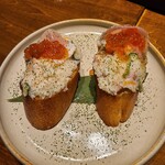 ぢどりとワイン酒場 古夢 黒崎店 - ポテサラのうえに、いくらがのってます。