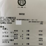 酒場大穴 - レシート